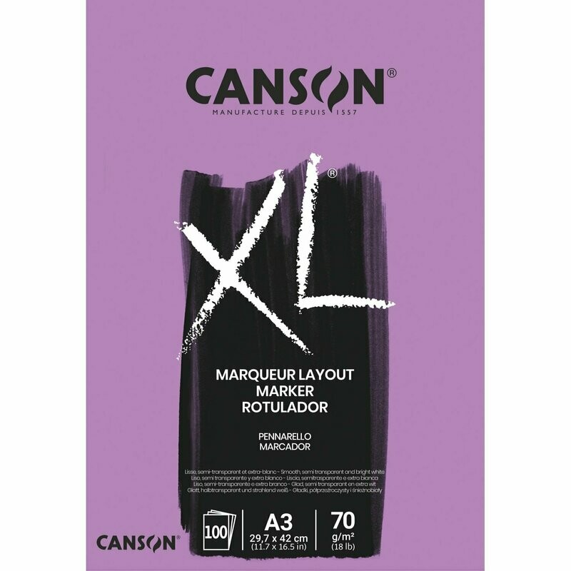 Canson | Blocco a spirale XL Marker  -  formato A4 21 x 29,7 cm - 70 g/mq - 100 fogli