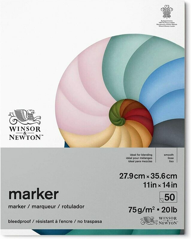 Winsor & Newton | Blocco Marker Paper  -  formato A4 21 x 29,7 cm - 75 g/mq - 50 fogli