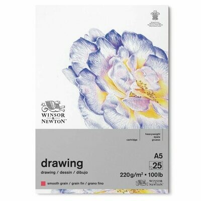 Winsor & Newton | Blocco Drawing -  formato A4 21 x 29,7 cm - 220 g/mq - 25 fogli Grana Fine