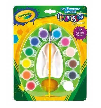 CRAYOLA | Tempere  Lavabili - Set da 12 Colori + Pennello