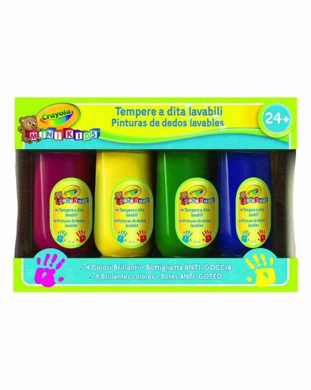 CRAYOLA | Tempere a Dita Lavabili - Confezione da 4 Pz.