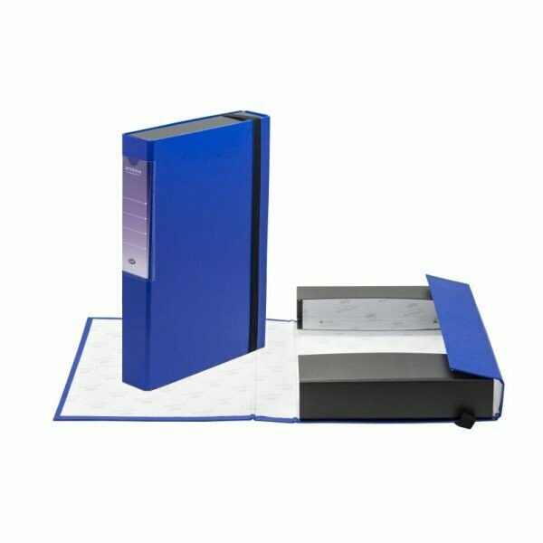 Scatola progetti con elastico Aeternum - Dorso 5 cm - 33x24 cm - blu