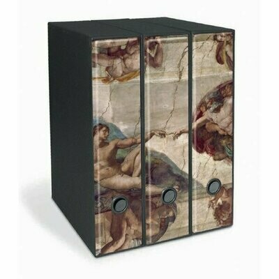 Set 3 raccoglitori Image - Formato Protocollo - Dorso 8 cm - Michelangelo Buonarroti - Creazione di Adamo (prima del restauro)