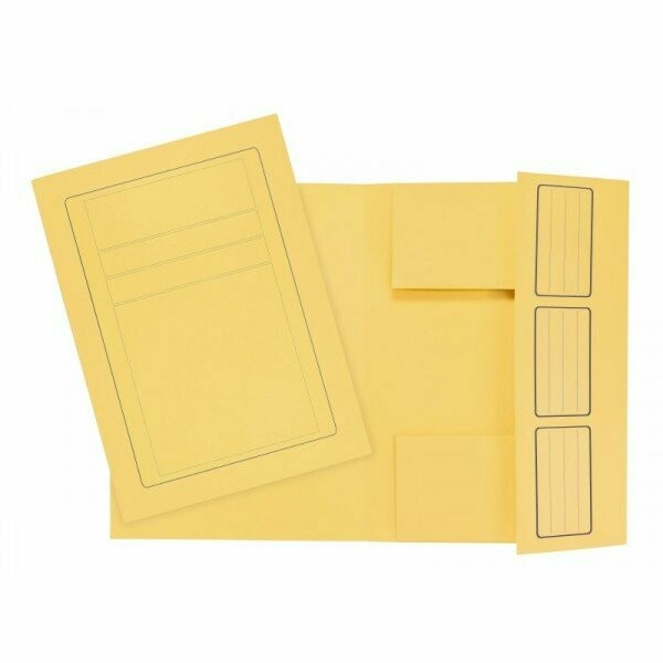 Cartelline 3 lembi incollati - cartoncino - 285 g/mq - 35x24,5 cm - giallo
