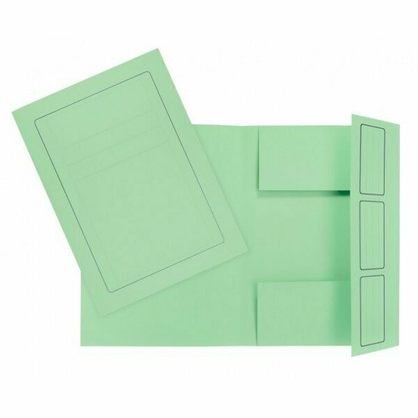 Cartelline 3 lembi incollati - cartoncino - 285 g/mq - 35x24,5 cm - verde