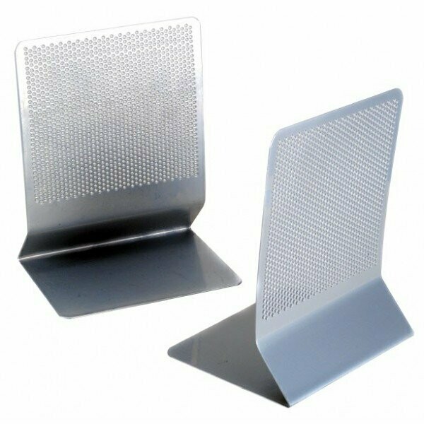 Coppia 2 reggilibri in metallo - colore silver