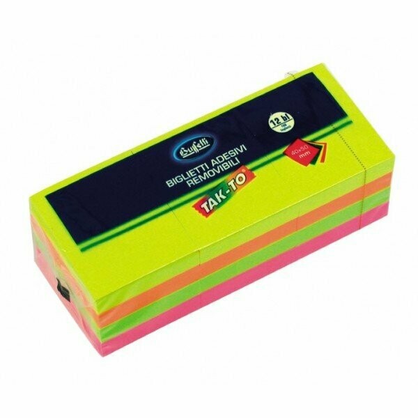 Foglietti adesivi riposizionabili Tak-To - 40x50 mm - Neon Foglietti adesivi riposizionabili Tak-To - 40x50 mm - Neon