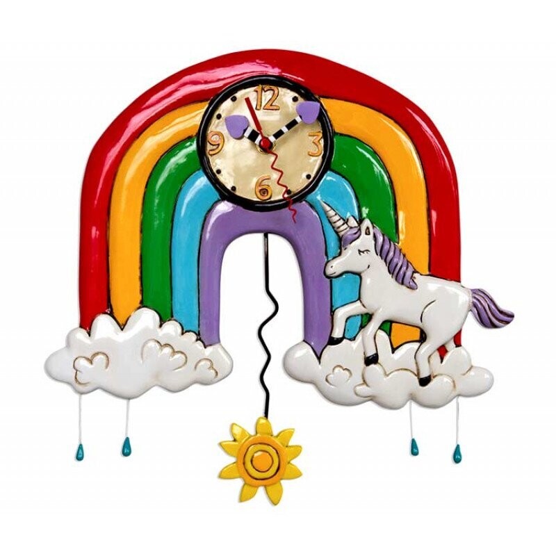 Orologio con pendolo - Arcobaleno con Unicorno - Allen Design