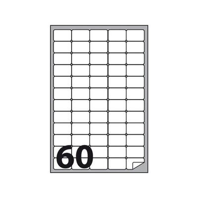 Etichette multifunzione - conf. 100 fogli - f.to 37,5x23,5 mm - angoli arrotondati con margine - n. etichette per foglio 60