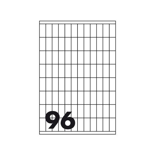 Etichette multifunzione - conf. 100 fogli - f.to 16,3x35,4 mm - angoli vivi con margine - n. etichette per foglio 96