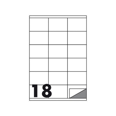 Etichette multifunzione - conf. 100 fogli - f.to 70x48 mm - angoli vivi con margine - n. etichette per foglio 18