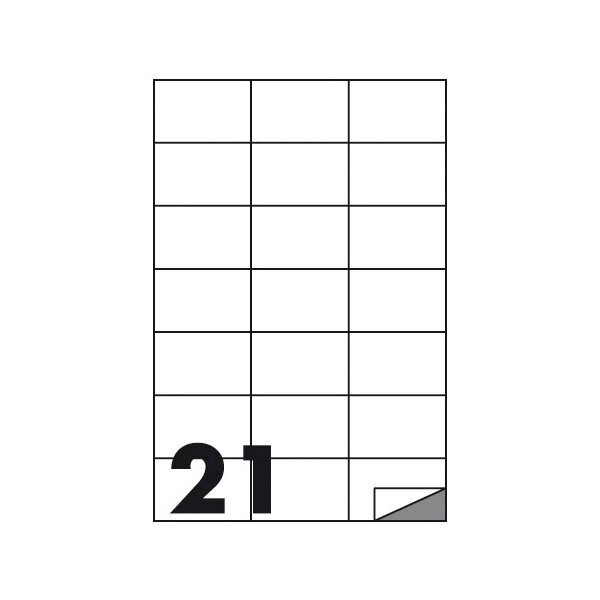 Etichette multifunzione - conf. 100 fogli - f.to 70x42 mm - angoli vivi senza margine - n. etichette per foglio 21