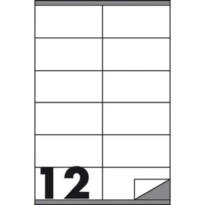 Etichette multifunzione - conf. 100 fogli - f.to 105x48 mm - angoli vivi con margine - n. etichette per foglio 12