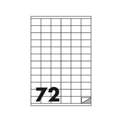 Etichette multifunzione - conf. 100 fogli - f.to 35x23,5 mm - angoli vivi con margine - n. etichette per foglio 72
