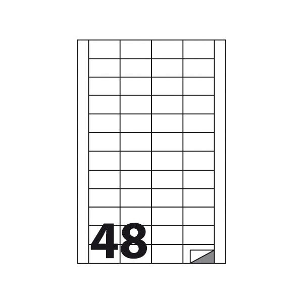 Etichette multifunzione - conf. 100 fogli - f.to 48x25 mm - angoli vivi con margine - n. etichette per foglio 48
