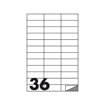 Etichette multifunzione - conf. 100 fogli - f.to 70x25 mm - angoli vivi senza margine - n. etichette per foglio 36