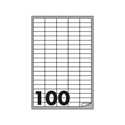 Etichette multifunzione - conf. 100 fogli - f.to 37x14 mm - angoli arrotondati con margine - n. etichette per foglio 100