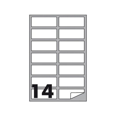 Etichette multifunzione - conf. 100 fogli - f.to 99,1x38,1 mm - angoli arrotondati con margine - n. etichette per foglio 14
