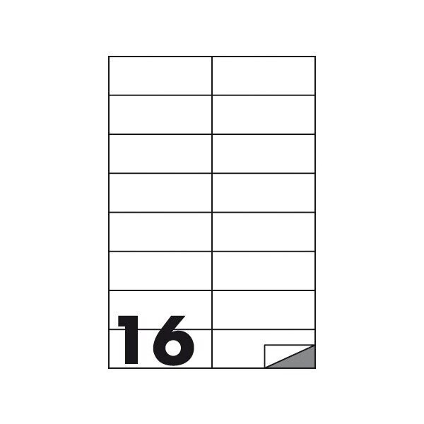 Etichette multifunzione - conf. 100 fogli - f.to 105x36 mm - angoli vivi con margine - n. etichette per foglio 16