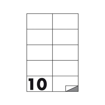 Etichette multifunzione - conf. 100 fogli - f.to 105x59 mm - angoli vivi senza margine - n. etichette per foglio 10