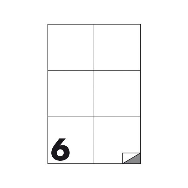 Etichette multifunzione - conf. 100 fogli - f.to 105x99 mm - angoli vivi senza margine - n. etichette per foglio 6