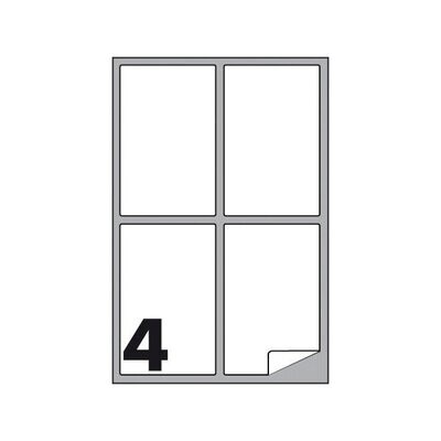 Etichette multifunzione - conf. 100 fogli - f.to 139,9x99,1 mm - angoli arrotondati con margine - n. etichette per foglio 4 Etichette multifunzione - conf. 100 fogli - f.to 139,9x99,1 mm - angoli arrotondati con margine - n. etichette per foglio 4