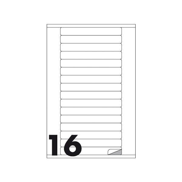 Etichette multifunzione - conf. 100 fogli - f.to 145x17 mm - angoli arrotondati con margine - n. etichette per foglio 16