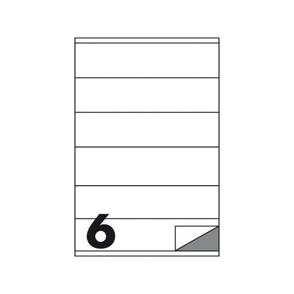 Etichette multifunzione - conf. 100 fogli - f.to 210x48 mm - angoli arrotondati con margine - n. etichette per foglio 6