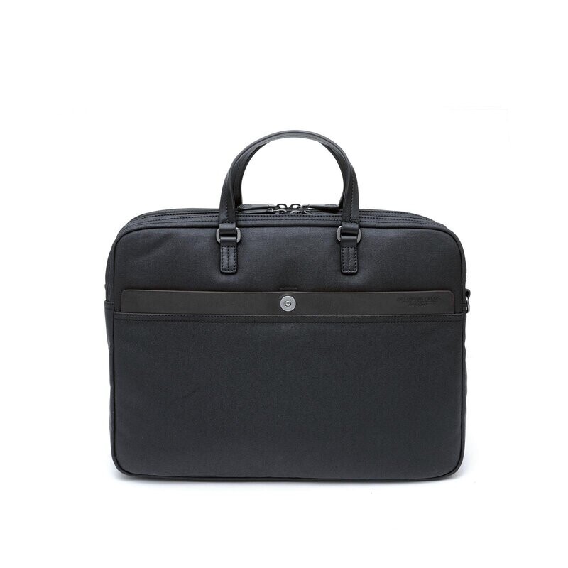 Spalding & Bros | Cartella 2 Zip Matt Nero / Nero