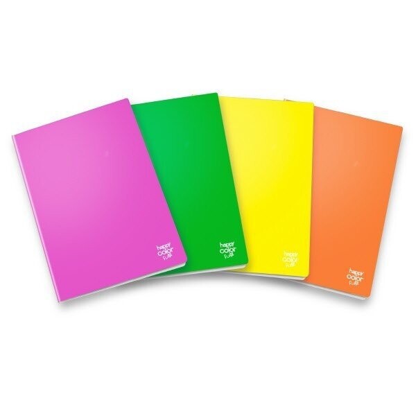 Maxiquaderno Happy Color Fluo - Rigatura C - Righe 4a e 5a elementare - 100 g - A4 - copertine assortite
