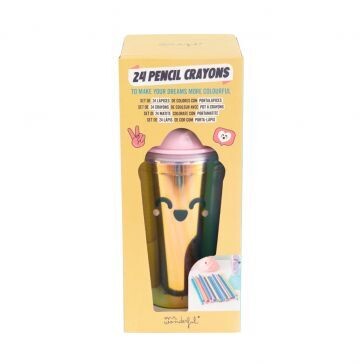 Mr. Wonderful - Set di 24 matite colorate con portamatite - Smoothie
