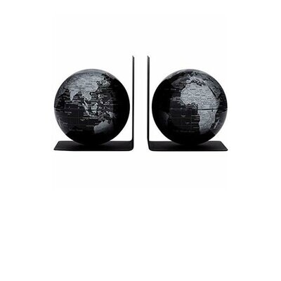 Coppia Reggilibri BOOKGLOBE - Alluminio/Nero -  Emform
