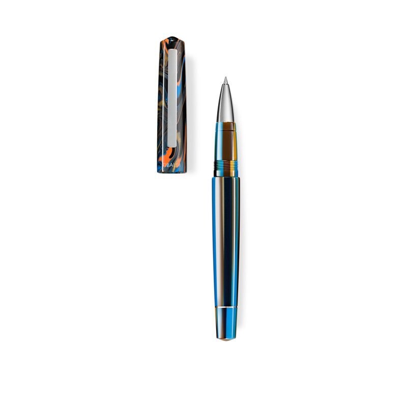 Tibaldi - Penna Roller in resina Peacock Blue
