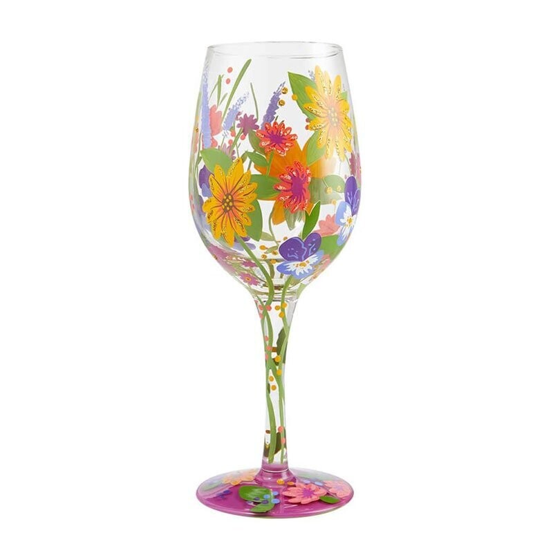LoLiTa| Bicchiere da Vino con Fiori -  " Wine in the Garden "