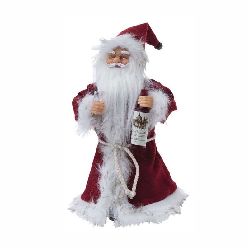 Pupazzo Babbo Natale con Cappotto - Movimento + Led