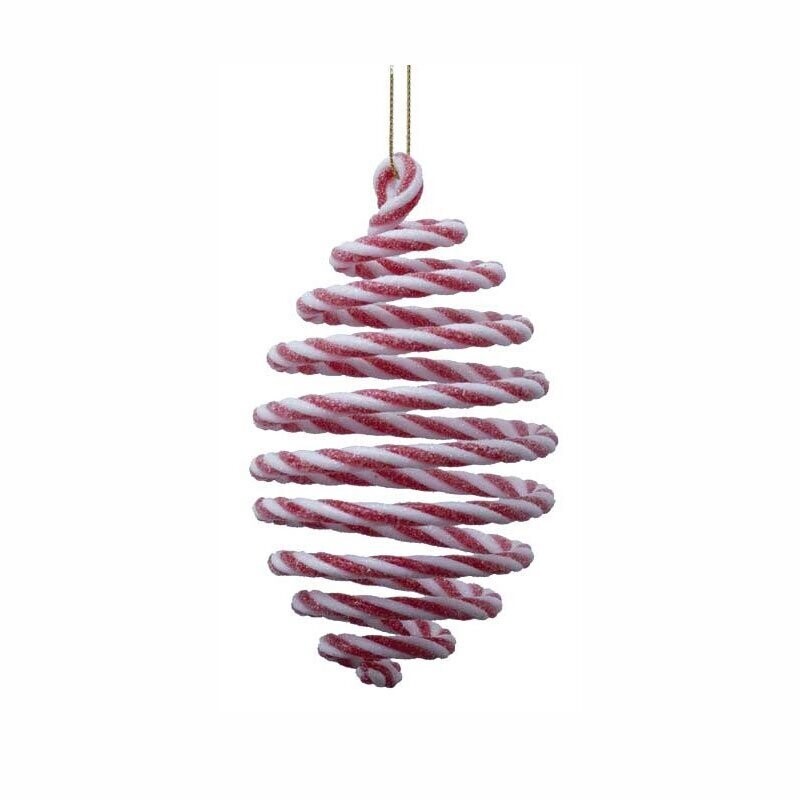 Decorazione Pendaglio Spirale Bianco/Rossa H 13 cm