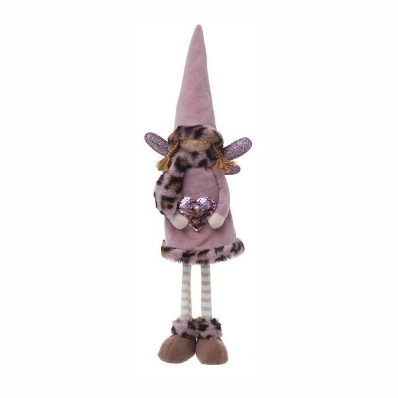 Pupazzo Angioletto Grigio con ali glitter - H 50 cm