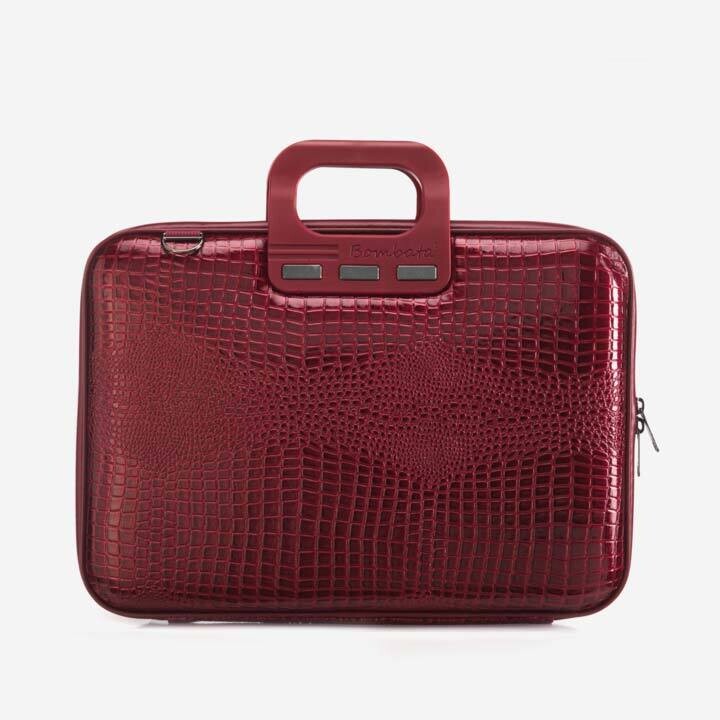 Bombata Borsa Shiny Cocco  - Rosso Borgogna