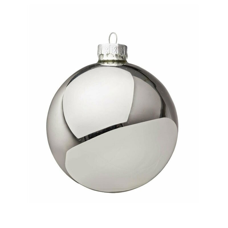 Bizzotto | Sfera in Vetro Argento Lucido Ø 8 cm