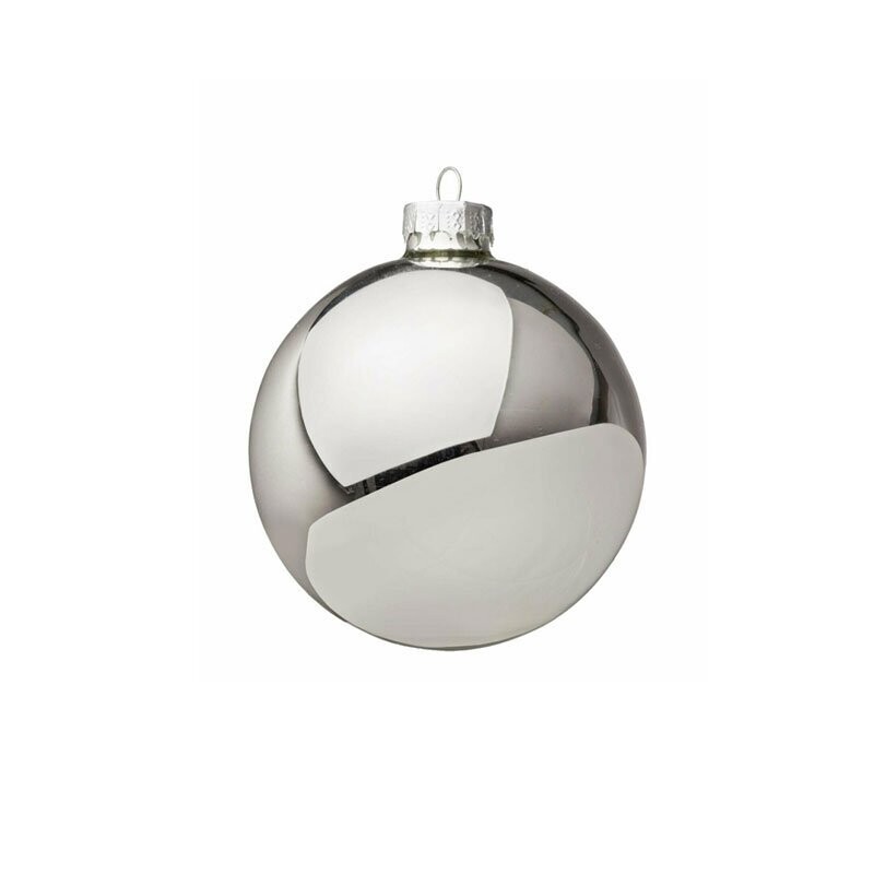 Bizzotto | Sfera in Vetro Argento Lucido Ø 6 cm