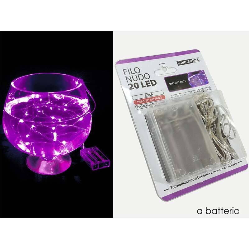 Luci filo nudo  n.20 Microled - Rosa