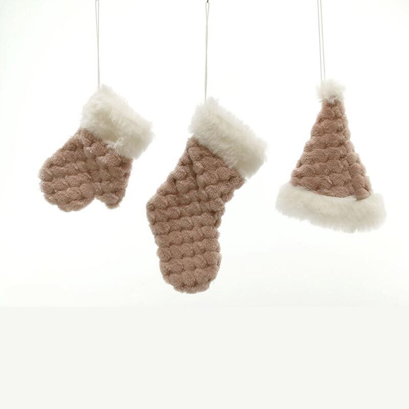 Appendino con pelliccia H 13cm - Rosa
