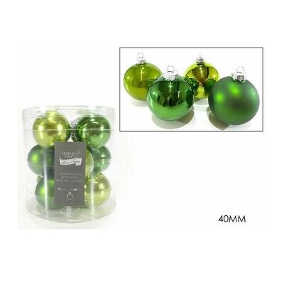 Set 12 Palle in vetro Verde  - Ø 4 cm