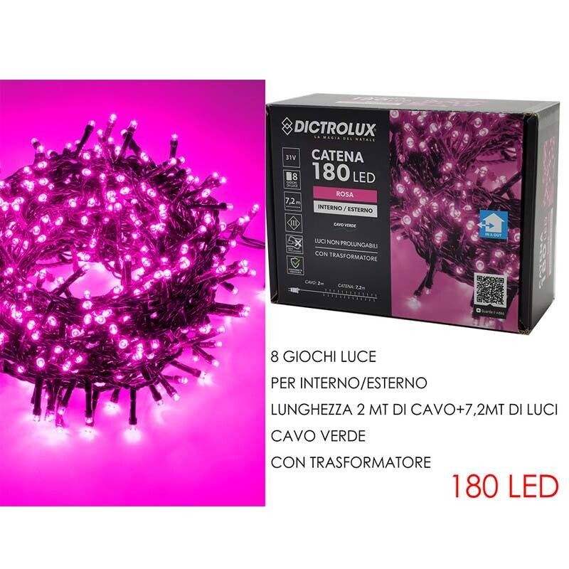 Luci Natale n.180 Microled - Rosa