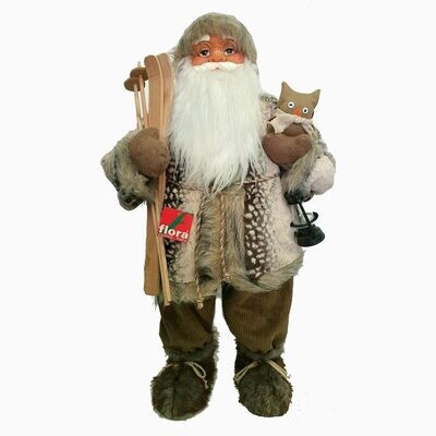 Babbo Natale  con Sci - H 80 cm