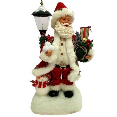 Babbo Natale con Lampione - H 40 cm
