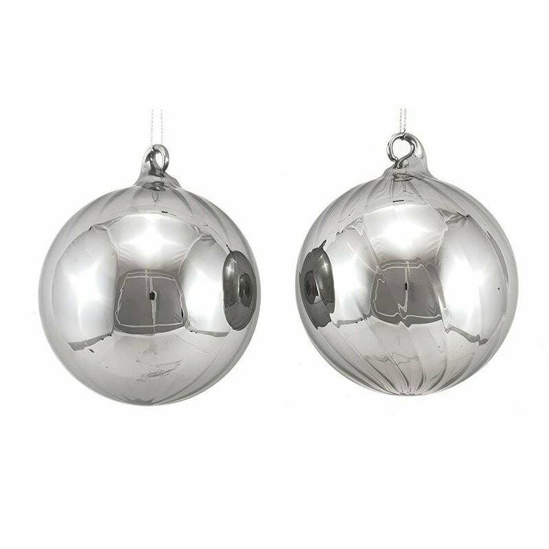 Sfera in Vetro Silver Ø 8 cm