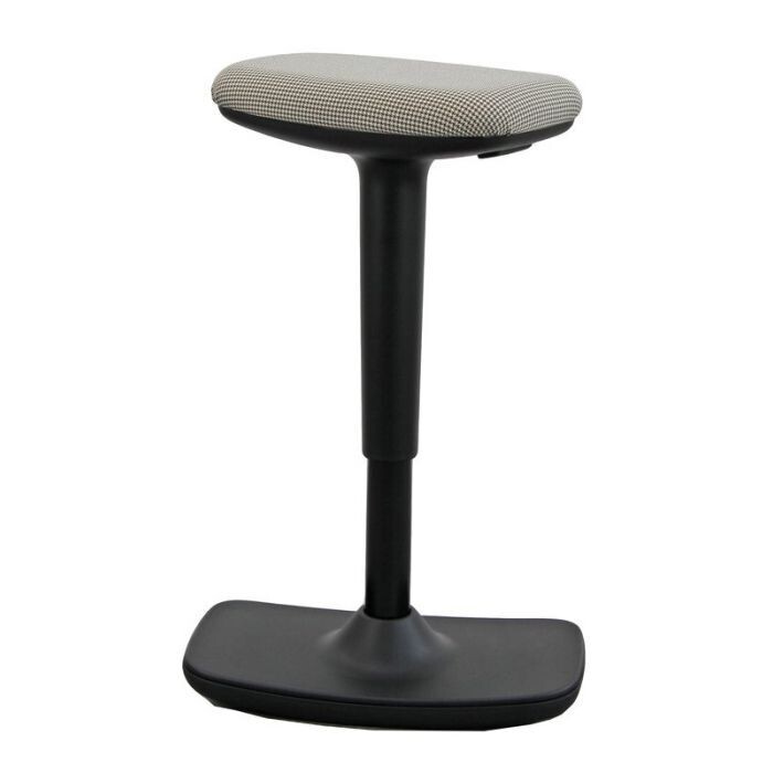 Sgabello Penny - struttura nera- tessuto Pied de Poule
