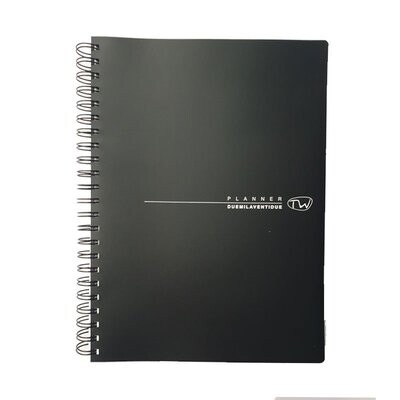 Buffetti Agenda Giornaliera 2025 con spirale - 29x21,5 cm - Copertina Nera