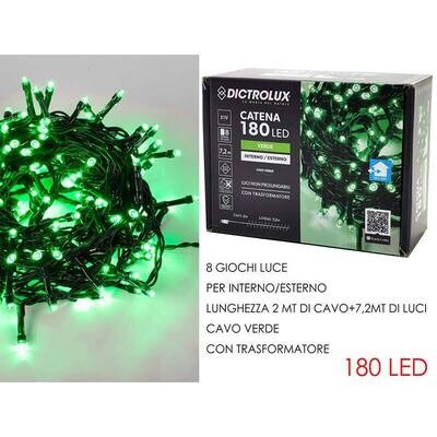 Luci Natale n.180 led - Verde